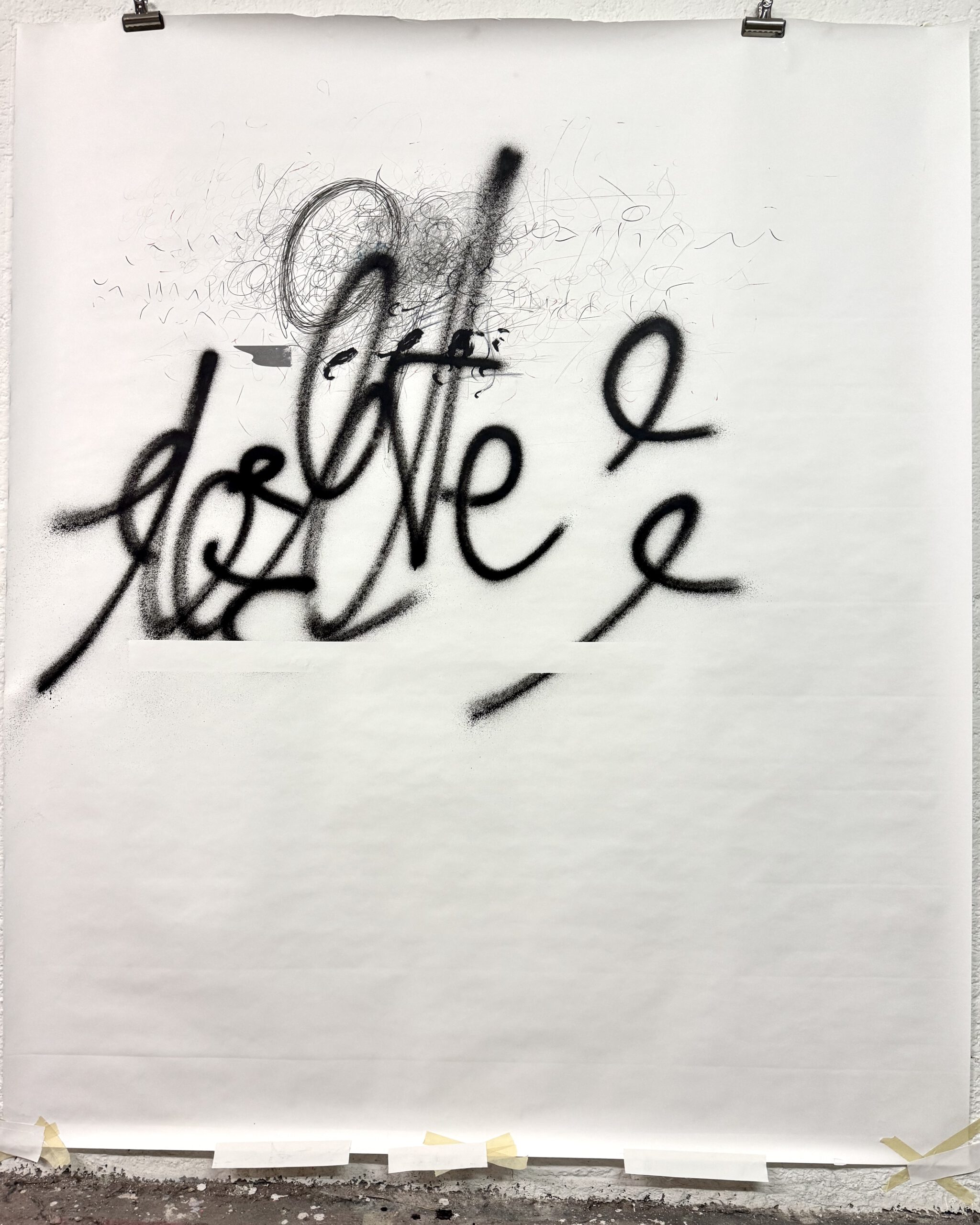 Weißdorn
Veronika Wenger 2025
175 x 150 cm, spray, pencil, marker, tape on paper