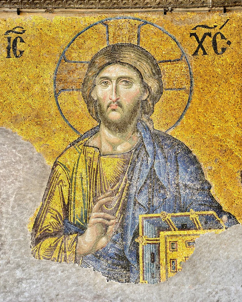 Jesus Christ detailDeesis Mosaic, 13th century CE, Hagia Sophia, Istanbul, Turkey